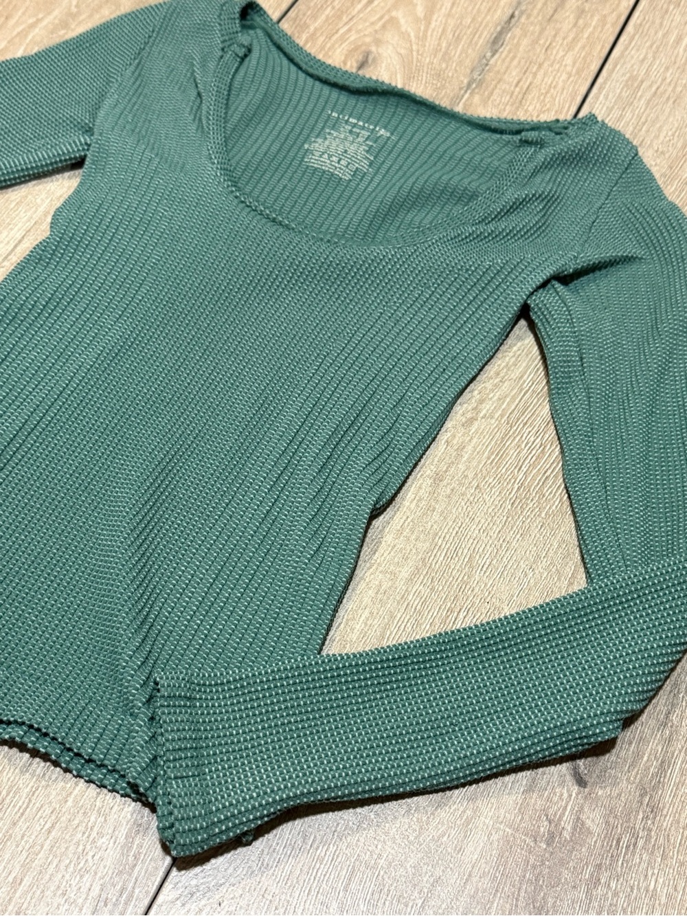 Free People Green Clean Slate Seamless Long Sleeve Layering Top XS/S - Picture 6 of 16